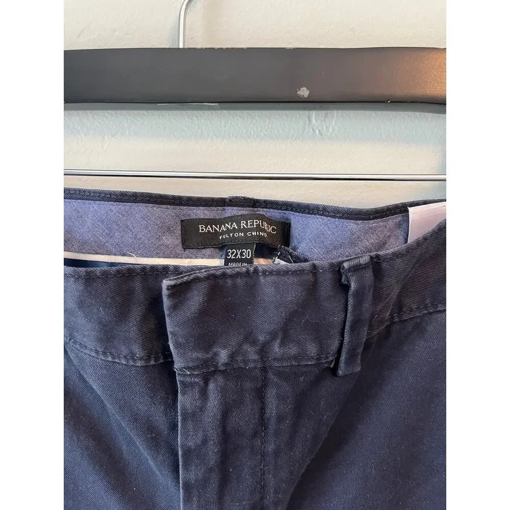 Men's Banana Republic Navy Fulton Chino Slacks